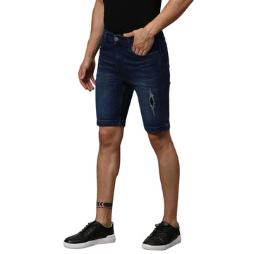 Campus Sutra Denim Rugged Slim Fit Short